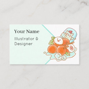 Kawaii Hamster Lychee Fruit - Mooie Zomer Esthetie Visitekaartje