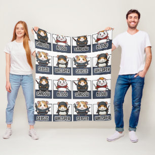Kawaii Hamster Ninja Patroon Fleece Deken