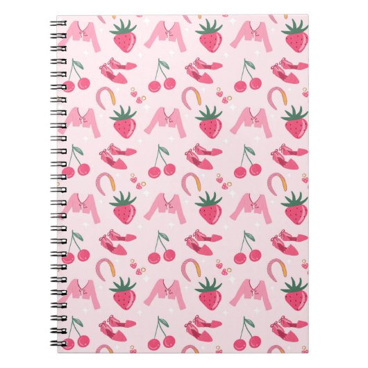 Kawaii Hand-drawn Girly Things Seamless Pattern Notitieboek (Voorkant)