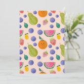 Kawaii Hand-drawn Happy Fruits Kaart (Staand voorkant)