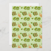 Kawaii Hand-Drawn Matcha Sweets Seamless Pattern Kaart (Voorkant / Achterkant)