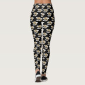 Kawaii Happy Bat Flying op Full Moon Pattern Leggings (Achterkant)