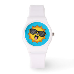 Kawaii Happy Sun met zonnebril Horloge