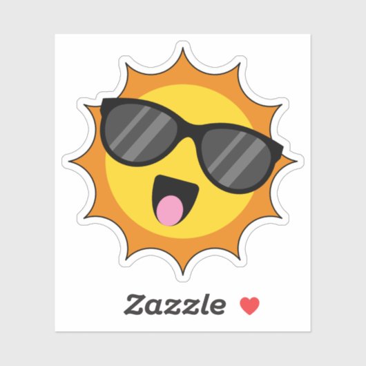 Kawaii Happy Sun met zonnebril Sticker (Vel)