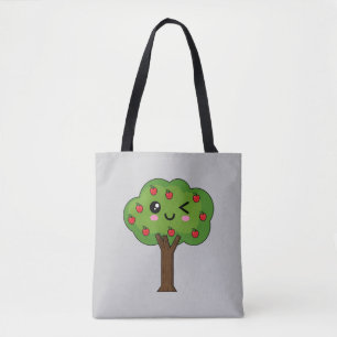 Kawaii Happy Winking Apple Tree Draagtas