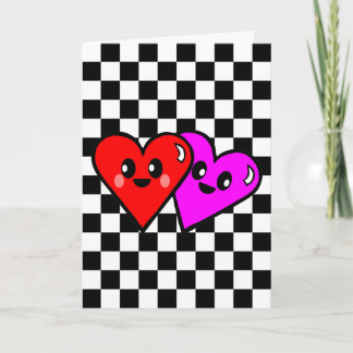 Kawaii-harten & geruite wenskaarten kaart