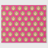 Kawaii Hedgel Roze omslagpapier Cadeaupapier (Vlak)