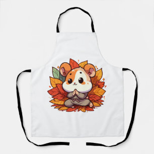 Kawaii herfst hamster yoga schort