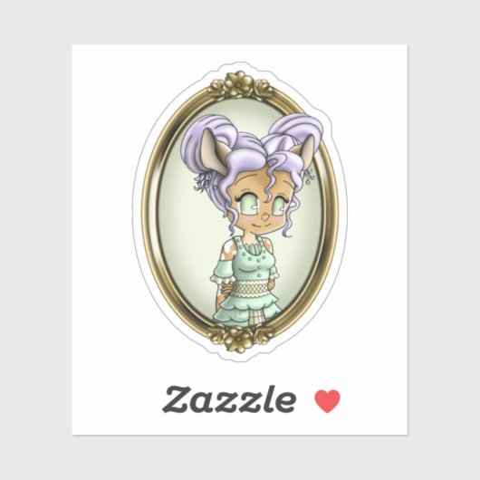 Kawaii herten anime meisje Schattige Sticker (Vel)