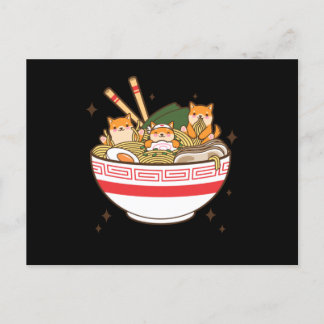 Kawaii-honden die Ramen eten Briefkaart