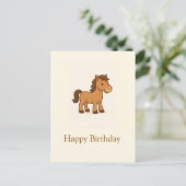 Kawaii Horse Illustratie Briefkaart (Staand voorkant)