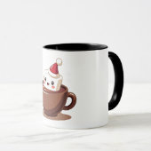 Kawaii Hot Cocoa Mug Smiling Marshmallow Art (Devant droit)