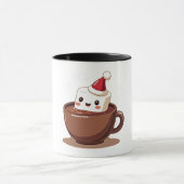 Kawaii Hot Cocoa Mug Smiling Marshmallow Art Mok (Midden)
