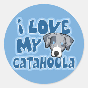 Kawaii I hou van mijn catahoula Ronde Sticker