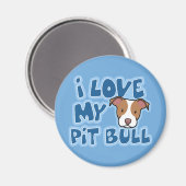 Kawaii I hou van mijn pitbull Magneet (Voorkant / Achterkant)