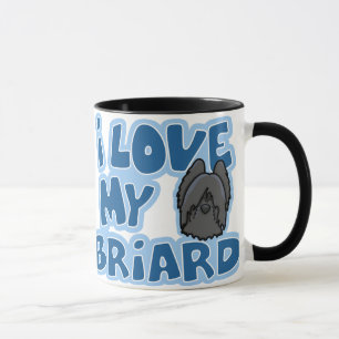 Kawaii I Love My Briard (Black) Mok