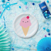 Kawaii Ice Cream Cone Papieren Bordje (Feest)