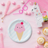 Kawaii Ice Cream Cone Papieren Bordje (Feest)