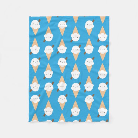 Kawaii Ice Cream Cones Fleece Deken (Voorkant)