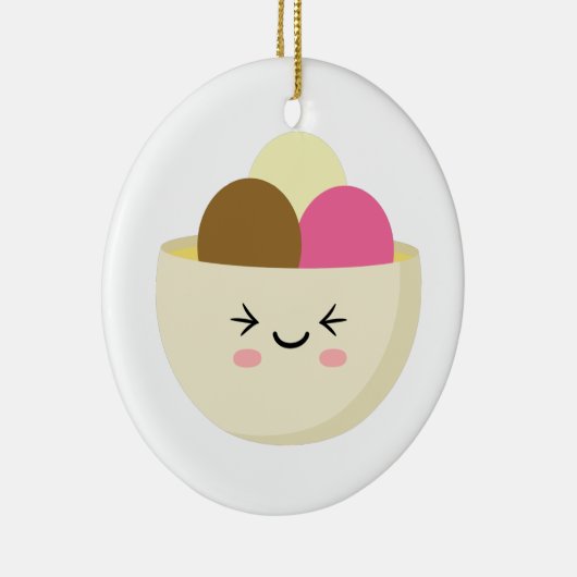 Kawaii Ice Cream Keramisch Ornament (Rechts)