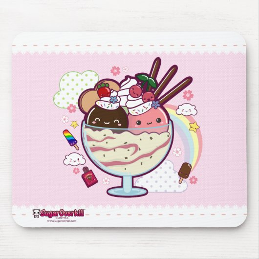 Kawaii Ice Cream Muismat (Voorkant)