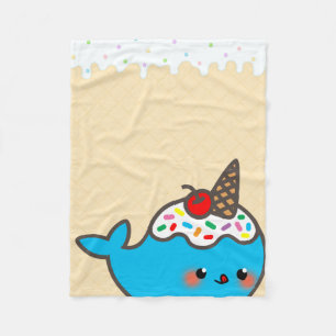 Kawaii Ice Cream Narwhal Fleece Deken