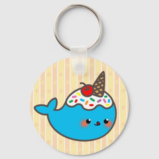 Kawaii Ice Cream Narwhal Sleutelhanger (Voorkant)