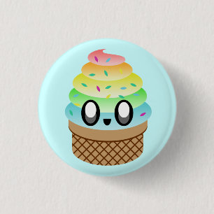 KAWAII ICE CREAM REGENBOOG KEGEL PIN BUTTON