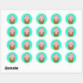 Kawaii Ice Cream Ronde Sticker (Vel)