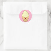 Kawaii Ice Cream Ronde Sticker (Tas)