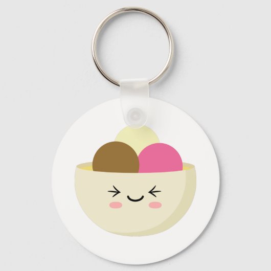 Kawaii Ice Cream Sleutelhanger (Voorkant)