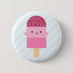 Kawaii Ice Lolly / Popsicle Ronde Button 5,7 Cm