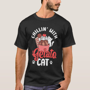 Kawaii IJs Kat Lover Gelato Italiaans Gatto Sp T-shirt