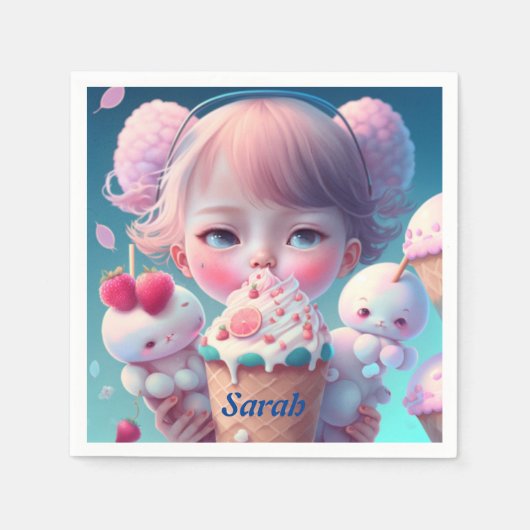 Kawaii ijs meisje    servet (Voorkant)