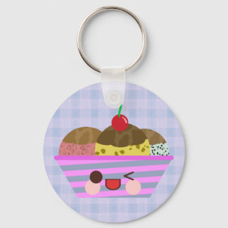 Kawaii Ijs Sundae Smaken Lekker Schotse Ruit Sleutelhanger