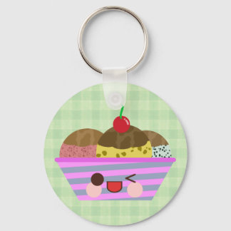 Kawaii Ijs Sundae Smaken Lekker Schotse Ruit Sleutelhanger