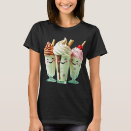 Kawaii Ijs Trio Schattige Dessertkarakters T-shirt