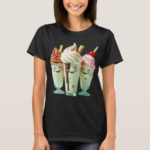 Kawaii Ijs Trio Schattige Dessertkarakters T-shirt