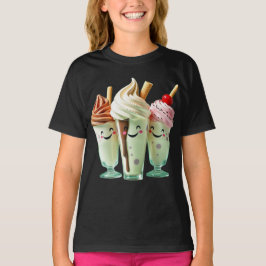 Kawaii Ijs Trio Schattige Dessertkarakters T-shirt