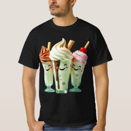 Kawaii Ijs Trio Schattige Dessertkarakters T-shirt