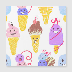 Kawaii ijsjes, leuk, naadloos patroon.