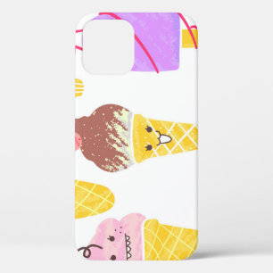 Kawaii ijsjes, schattig, naadloos patroon. iPhone 12 hoesje