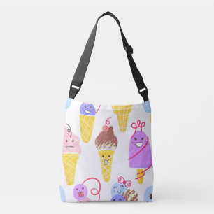 Kawaii ijsjes, schattig, naadloos patroon. crossbody tas