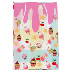 Kawaii ijsroom & Drip-cadeaupapier Medium Cadeauzakje