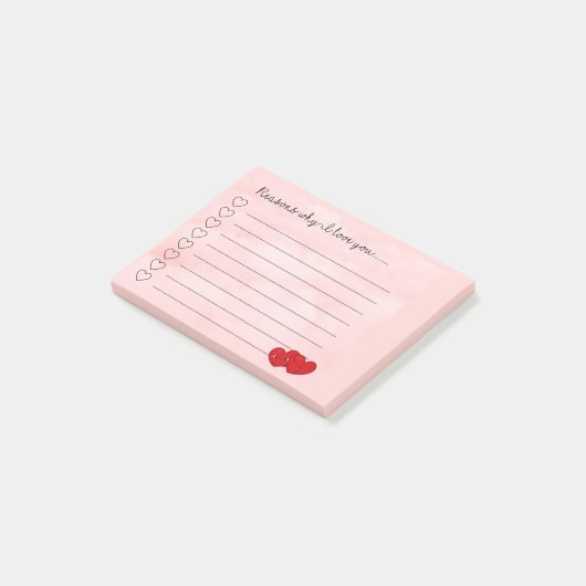 Kawaii... ik hou van je leuke boodschap post-it® notes (Schuin)