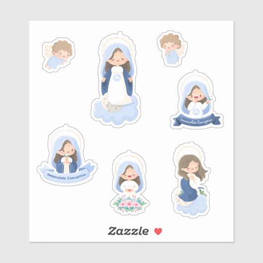 Kawaii Immaculate Conception sticker sheet (Vel)