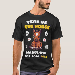 Kawaii Jaar van het Paard Chinese Dierenriem 2026 T-shirt