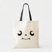 Kawaii Jack "O" Lantaarn pompoen gezicht met tande Tote Bag (Voorkant)