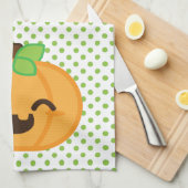 Kawaii Jack-o'-lantern Citrouille Serviette de cui (Quart Plié)