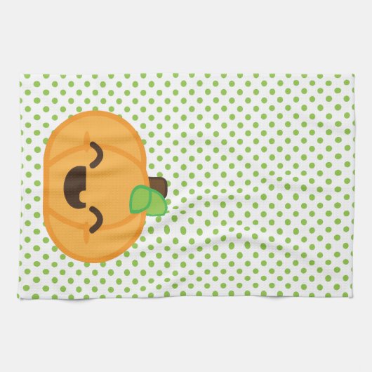 Kawaii Jack-o'-lantern Citrouille Serviette de cui (Horizontal)
